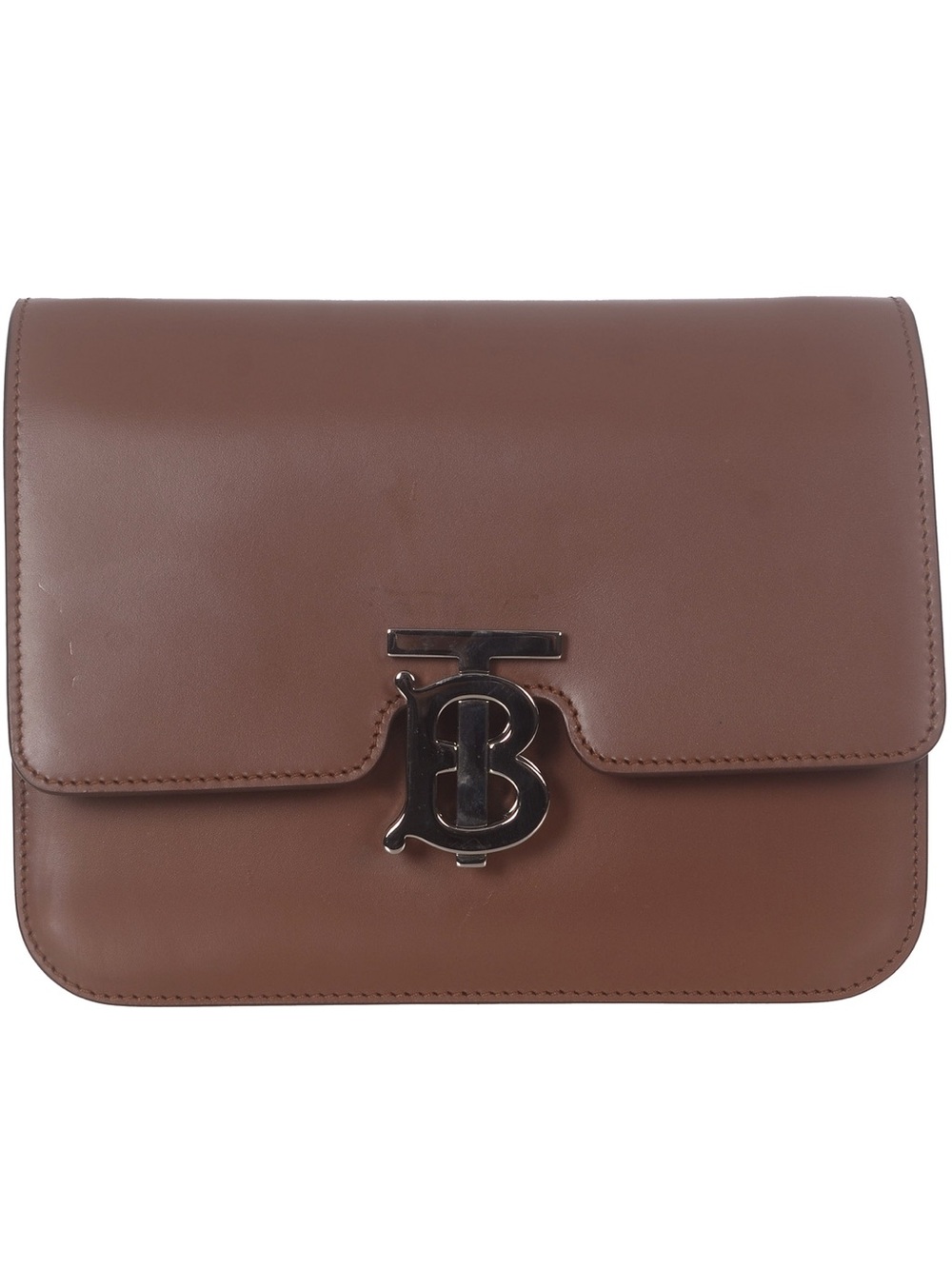 ♥️Burberry TB Brown Leather Shoulder Bag  with Silver Hardware♥️